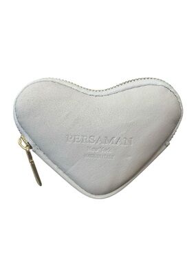 Persaman New York Women Heart Pouch Aleandra White Leather Made In Italy